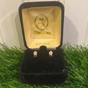 14K Gold Diamond Earrings